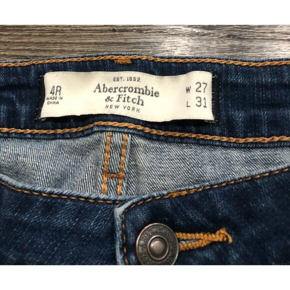 Abercrombie & Fitch Super Skinny Womens 27x31 Dark Wash Blue Jeans - Picture 2 of 5
